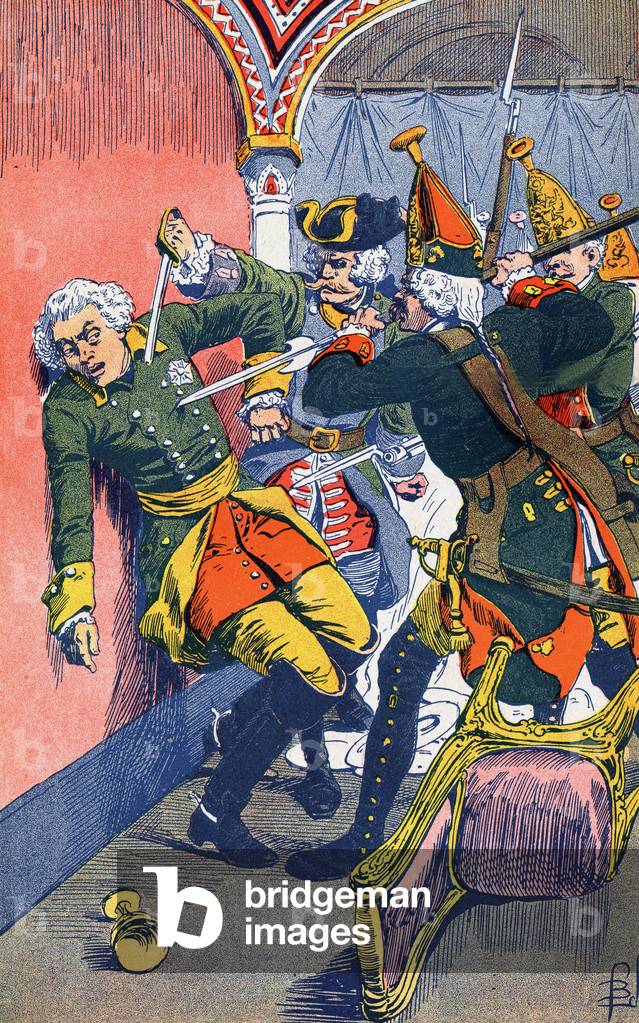 Mort du tsar Pierre III par Louis Charles Bombled