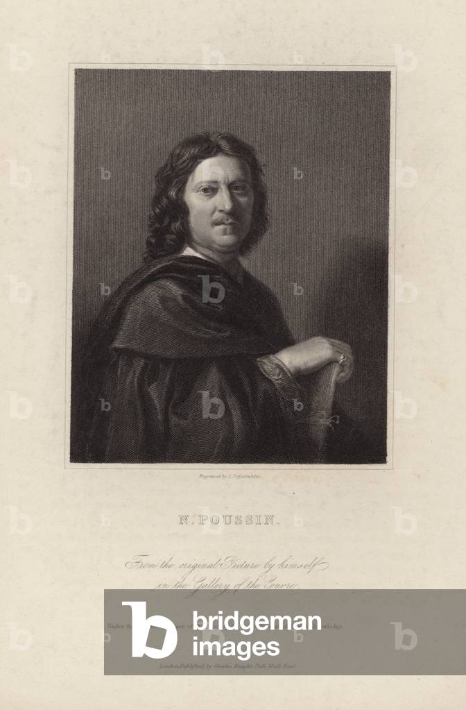 Nicolas Poussin (gravure) par Nicolas Poussin, b/w