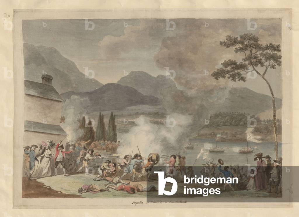 Bild von Druck "Regatta in Keswick in Cumberland (Aquatinta)" 1800
