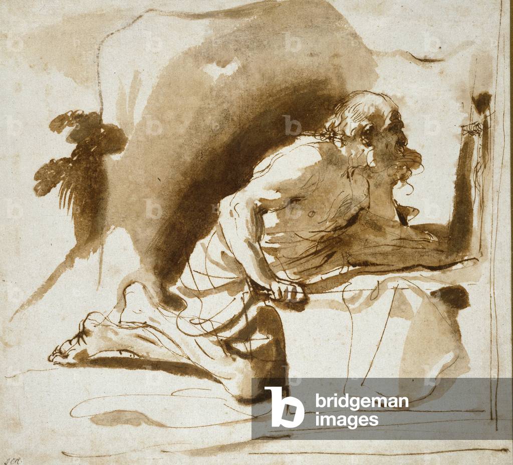 San Girolamo, c.1622 - 1624 (penna e inchiostro marrone con lavaggio marrone su carta bianca)