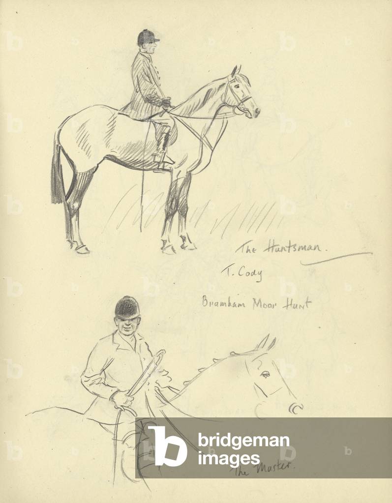 Mr Tom Cody, Brahman Hunt Master, c. 1958 (matita su carta)