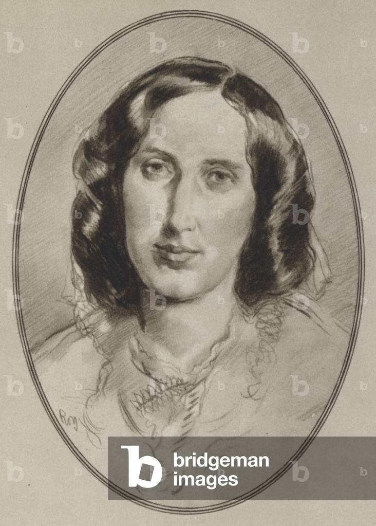 Image of Print depicting George Eliot (litho) by Gordon Ross, b/w