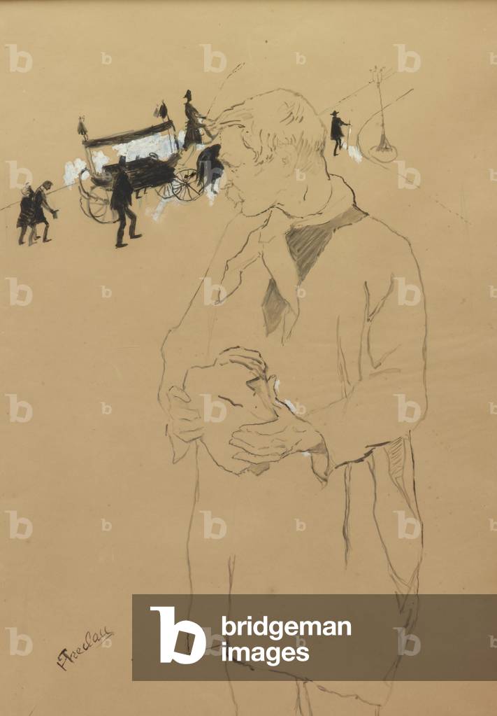 The Last Respects 1887 by Henri de Toulouse-Lautrec, b/w