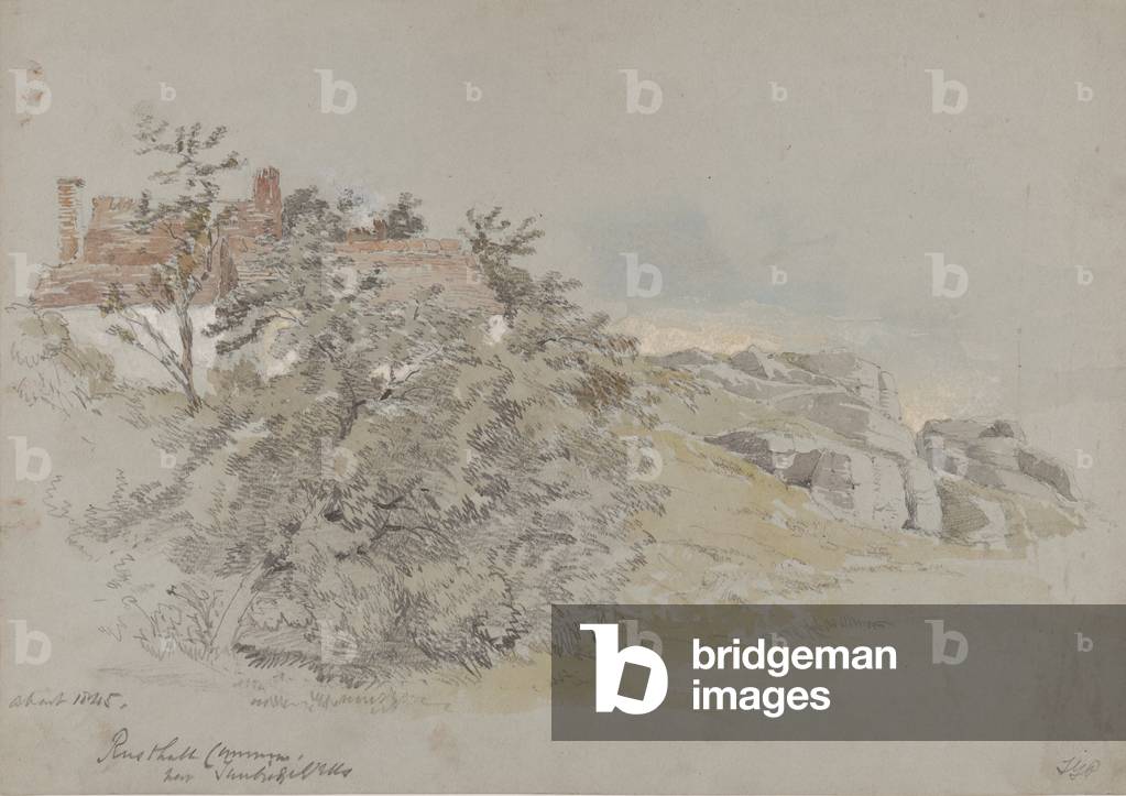 Rusthall Common, vicino a Tunbridge Wells, c.1845 (matita, w/c & gouache su carta)