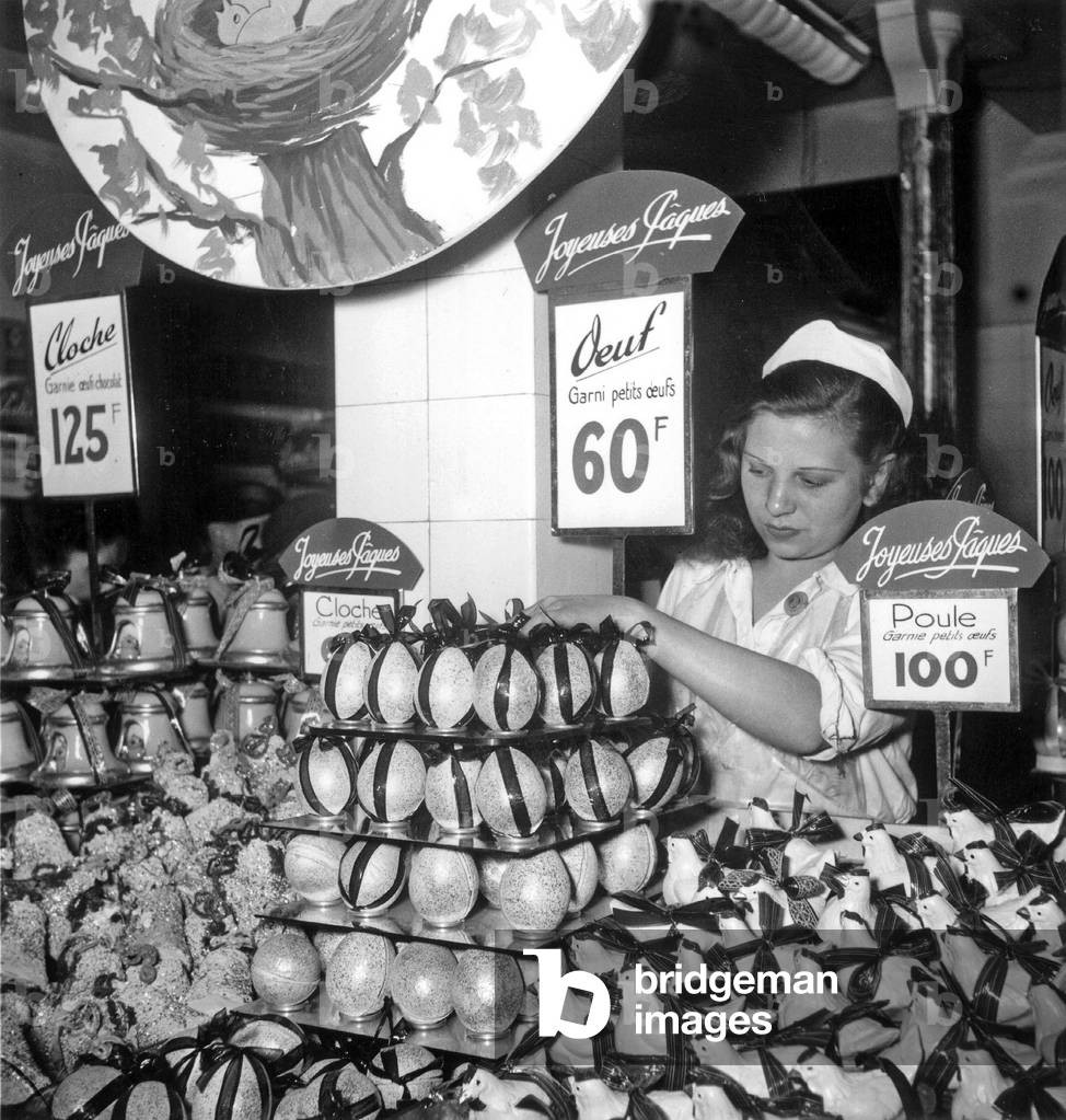 Image of Photography depicting Delicacy Eggs For Easter April 9 1949, b/w