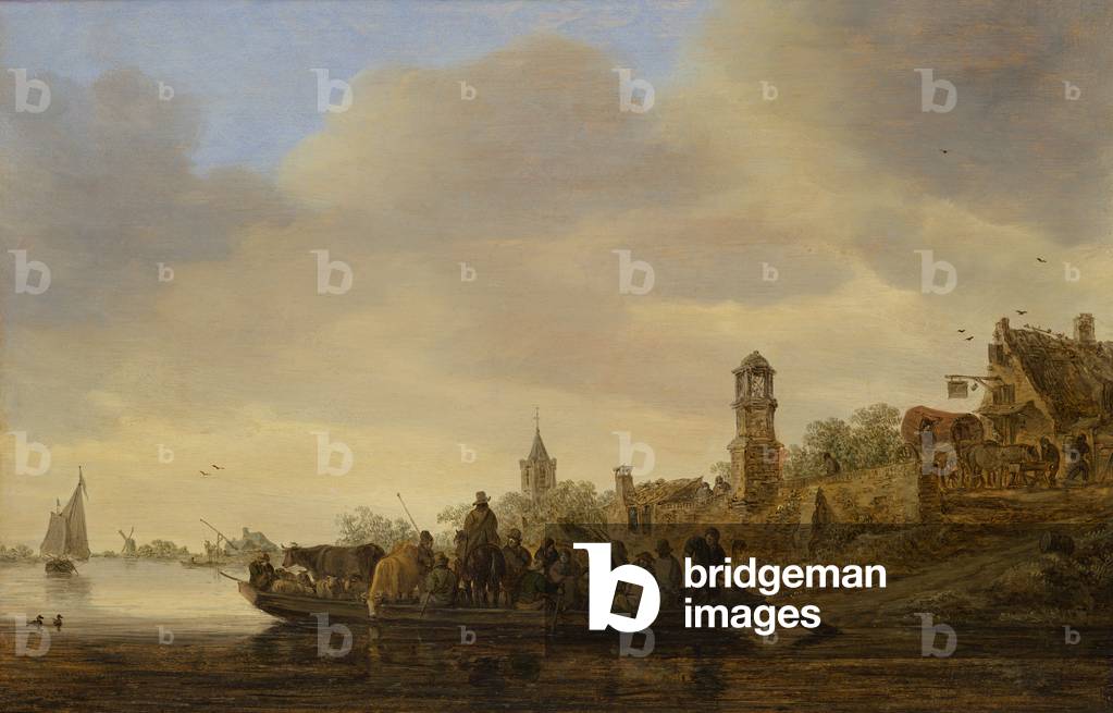 Bild von Gemälde "Die Fähre (Öl auf Tafel)" von Jan Josephsz van Goyen