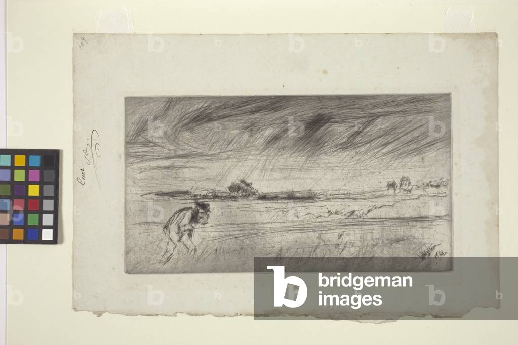 Image of Engraving depicting The Storm (drypoint) 1861 by James Abbott McNeill Whistler