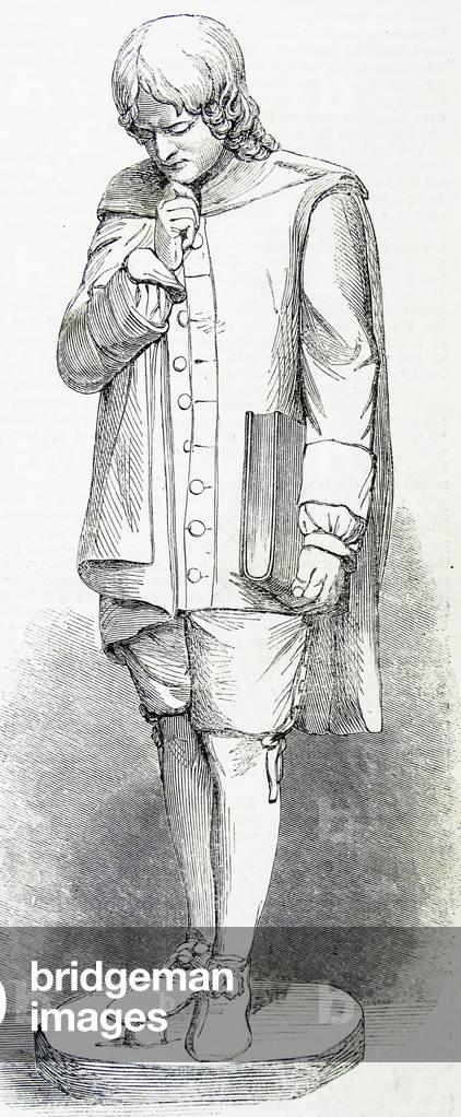 "Eine Statue von Sir Isaac Newton" 1860, b/w