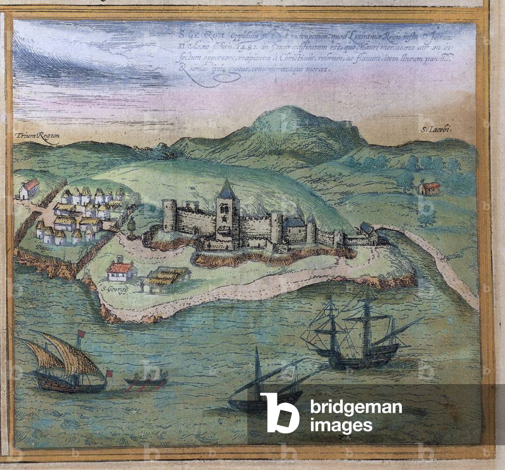 George Braun Image of Elmina de 'Civitates Orbis Terrarum', c.1572 (gravure colorée ...