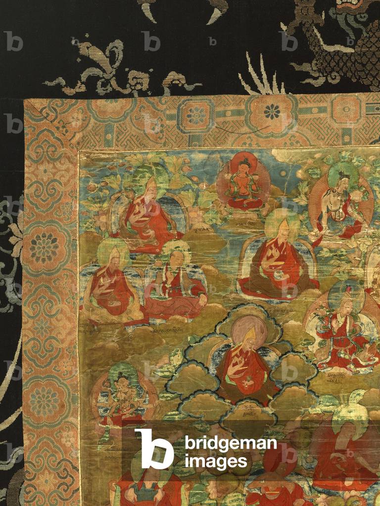 Immagine di Dipinto "Particolare di Terza Panchen Lama Losan Penden Yeshe (guazzo su panno)", 18th Secolo di T
