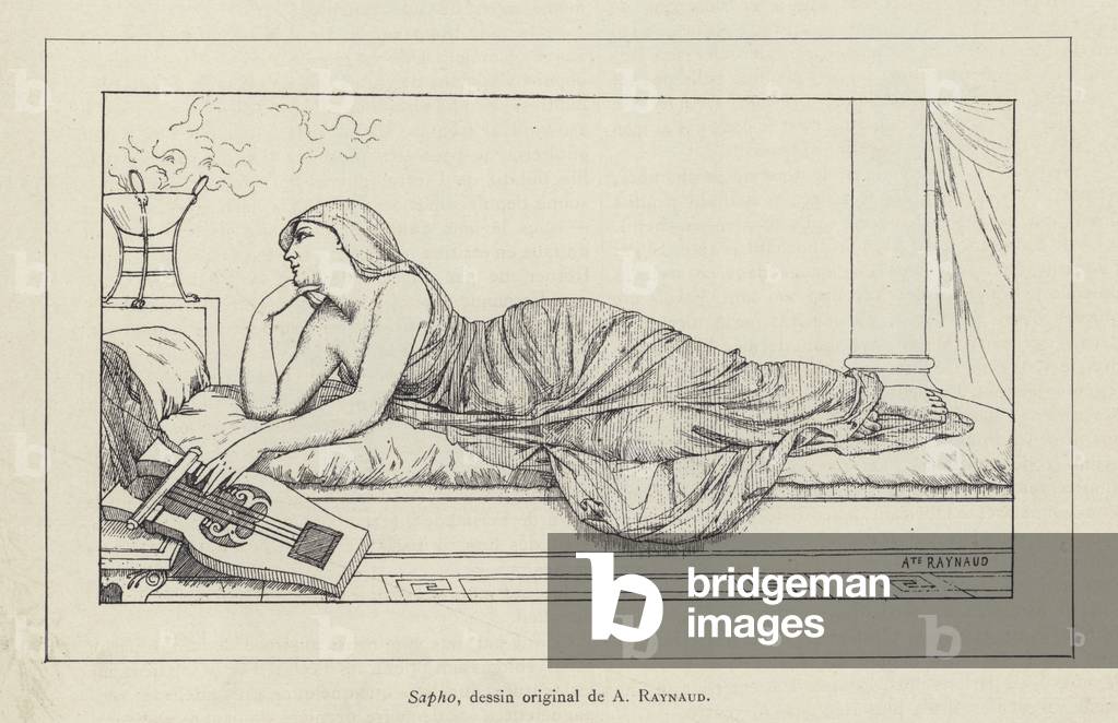 Bild von Druck "Sappho (Litho)" 1801 von French School