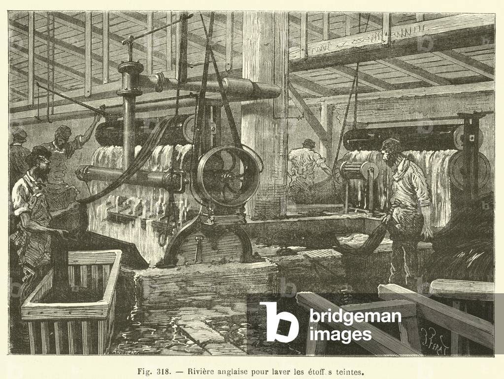 Riviere anglaise pour laver les etoffes teintes (gravure)