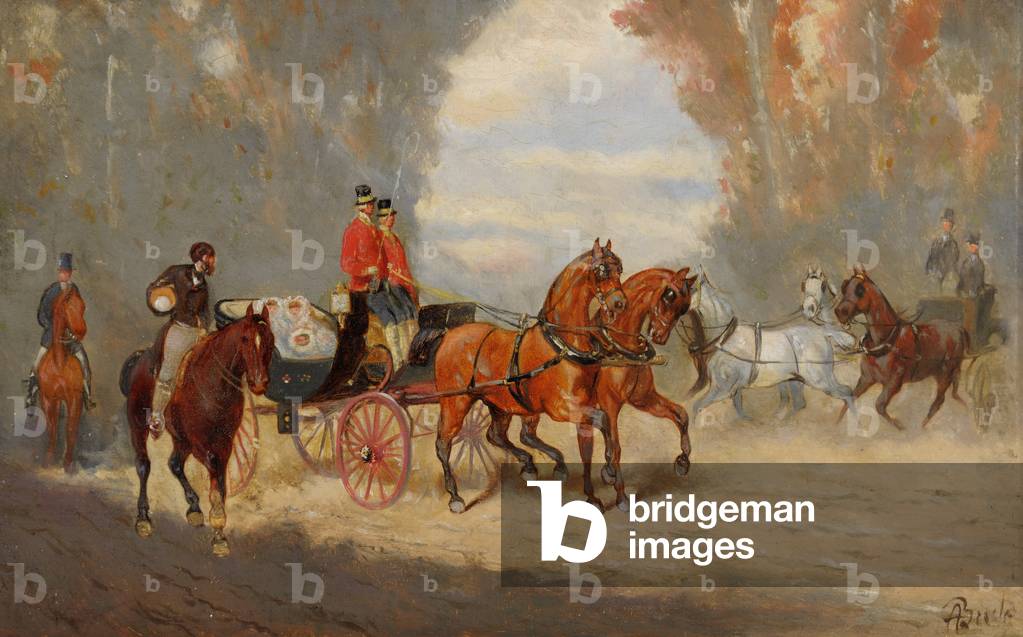 Bild von Gemälde "Kutschen in einem Park" von Alexander Ritter von Bensa