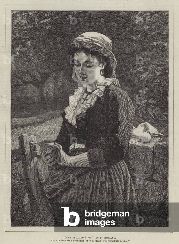 "Der Engaged Ring (Gravur)" 1877 von English School