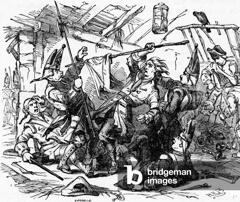 "Charles Dickens Barnaby Rudge 1841 Illustrazione XIX secolo", b/w