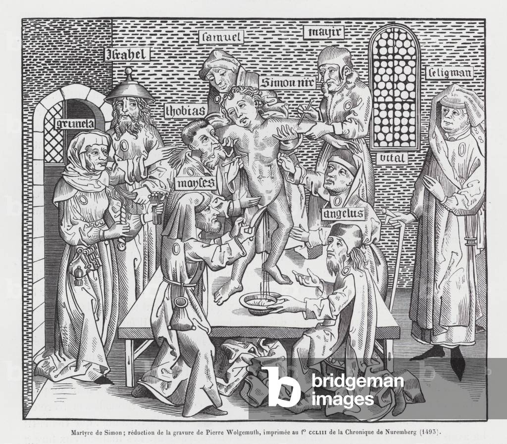 Martirio di Simone di Trento, 1475 (incisione)