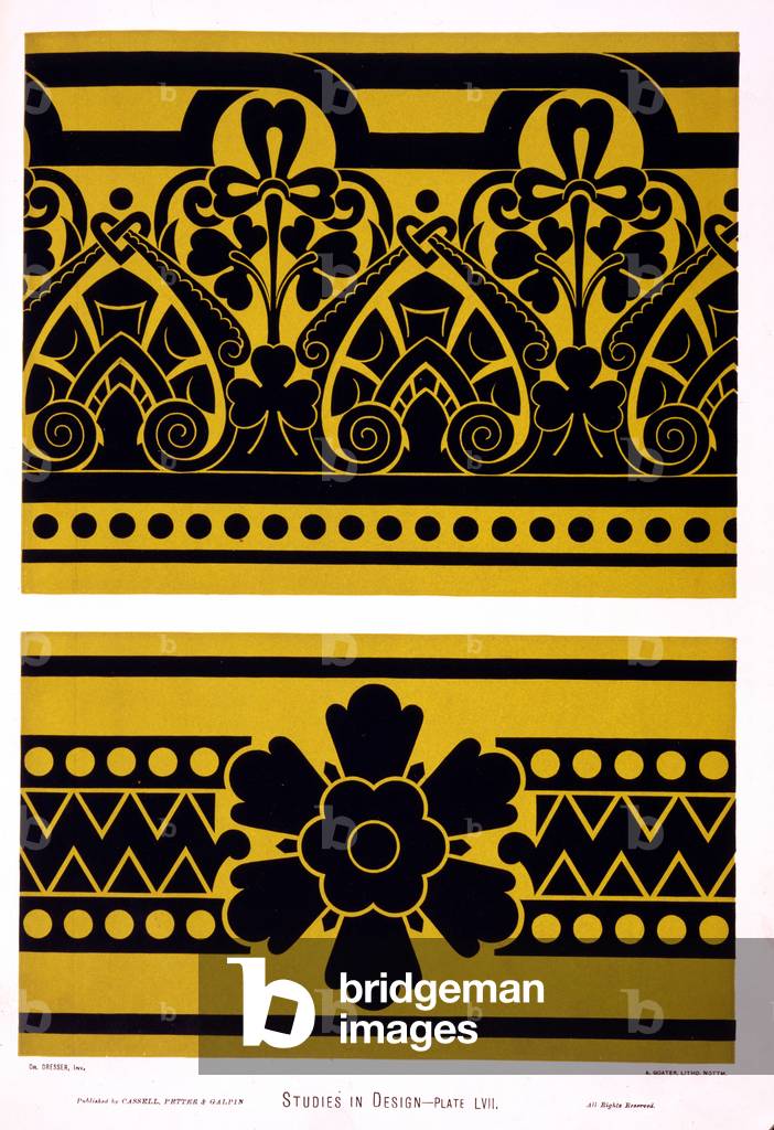 Illustrazione da 'Studies in Design 'di Christopher Dresser, pubblicato 1876 (color lito)