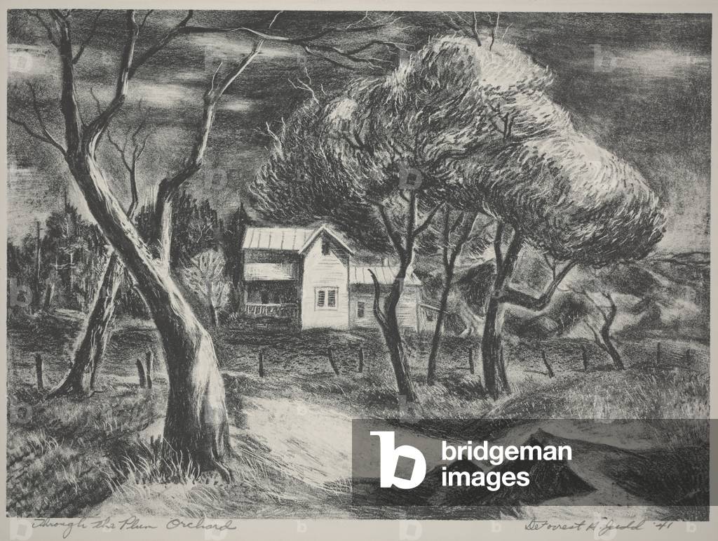 Thru the Plum Orchard, 1941 (litho)