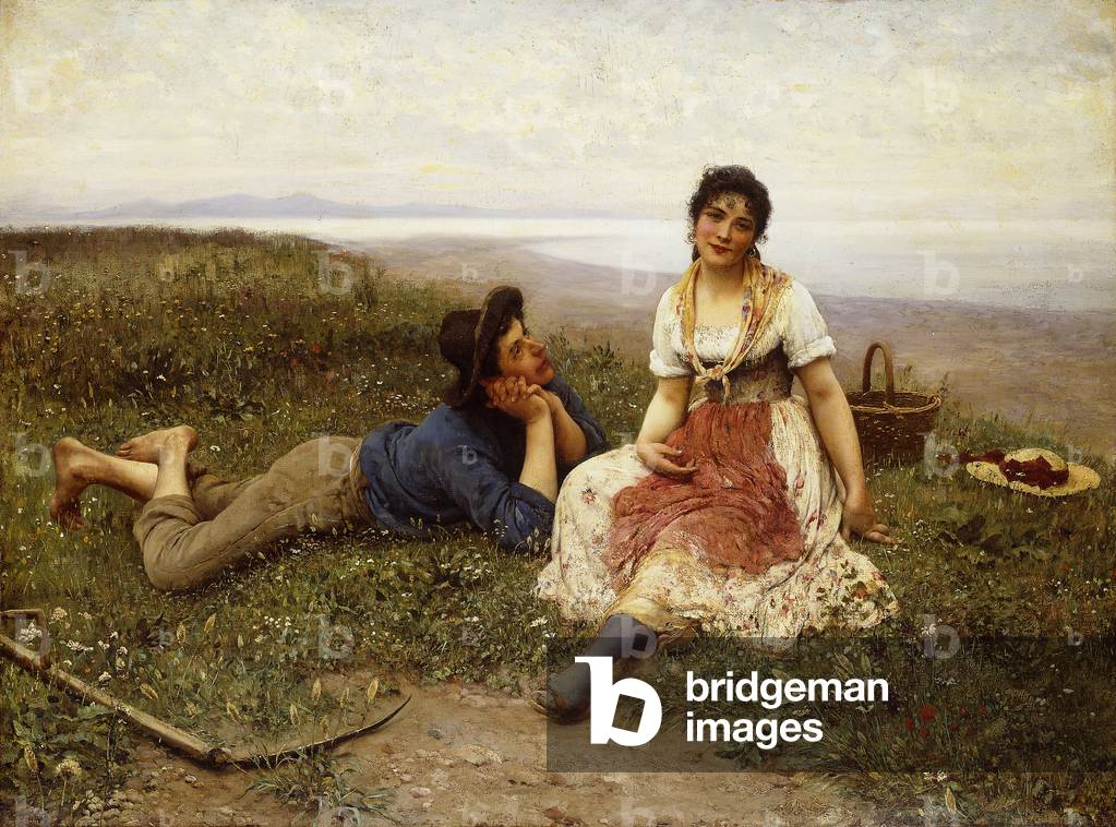 Bild von Gemälde "Flirtation", 1887 von Eugen von Blaas