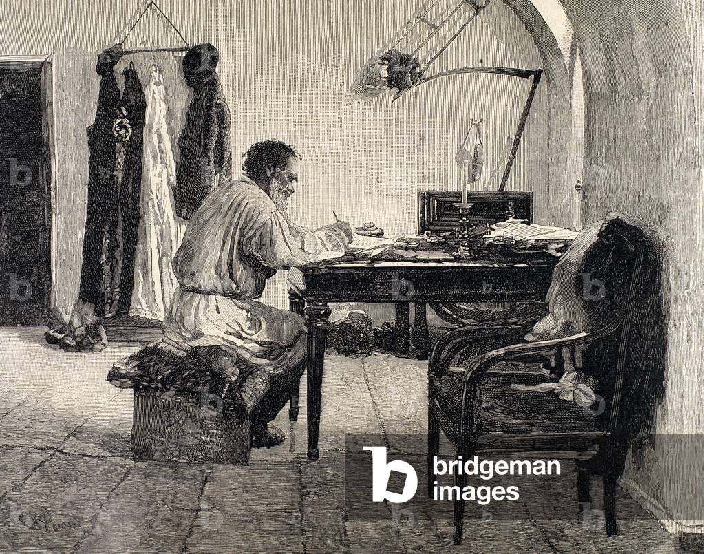 "Leone Tolstoj (1828-1910). Scrittore russo.", b/w