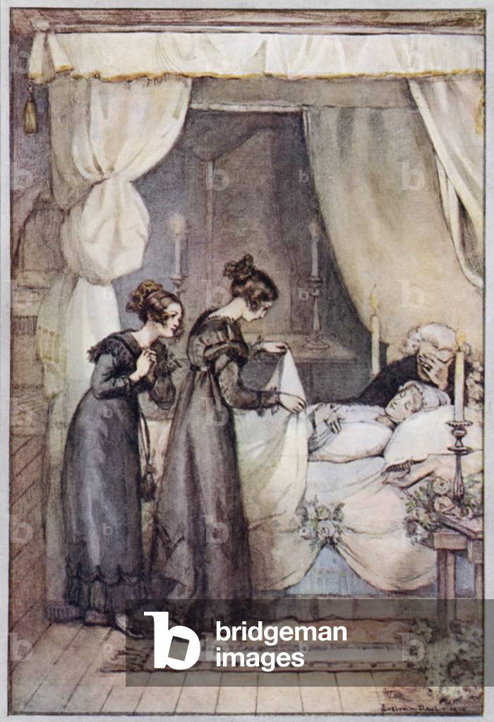 Illustration for Cranford by Mrs Gaskell (colour litho)