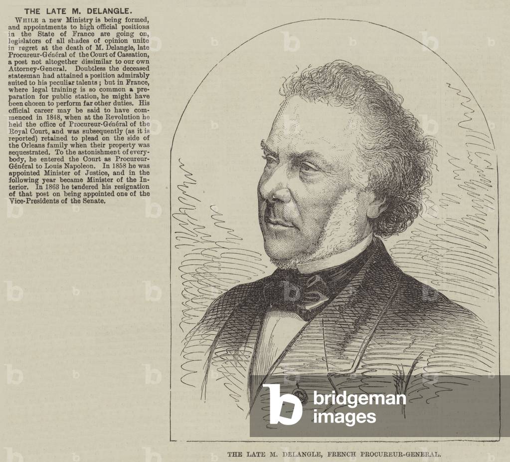 Der späte M Delangle, Französisch Generalprocureur (Gravur)