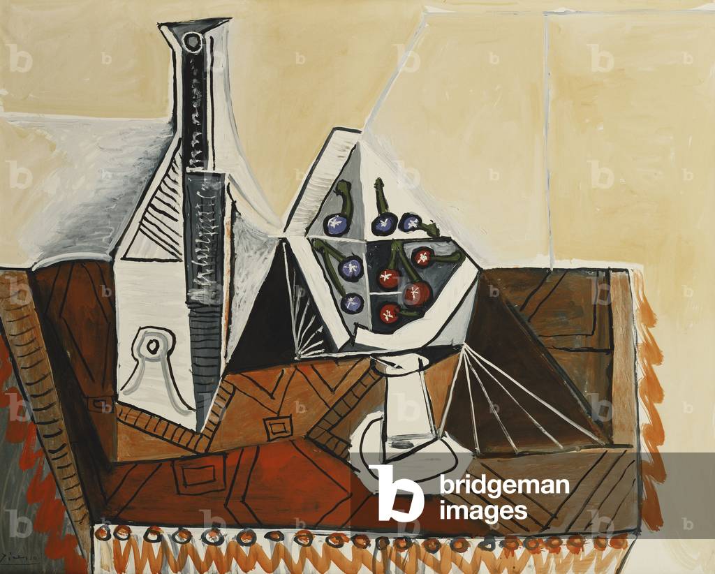 Frutta ciotola di ciliegie; Le Compotier de Cerises, 1953 (olio su tela)