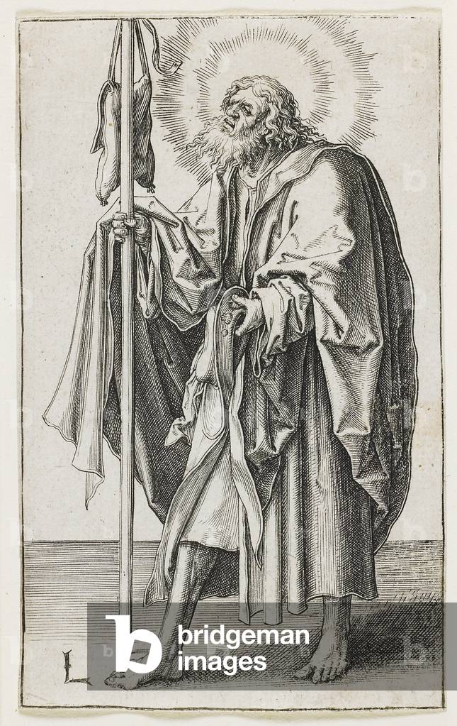 St. Thomas, 1510 par Lucas van Leyden, b/w