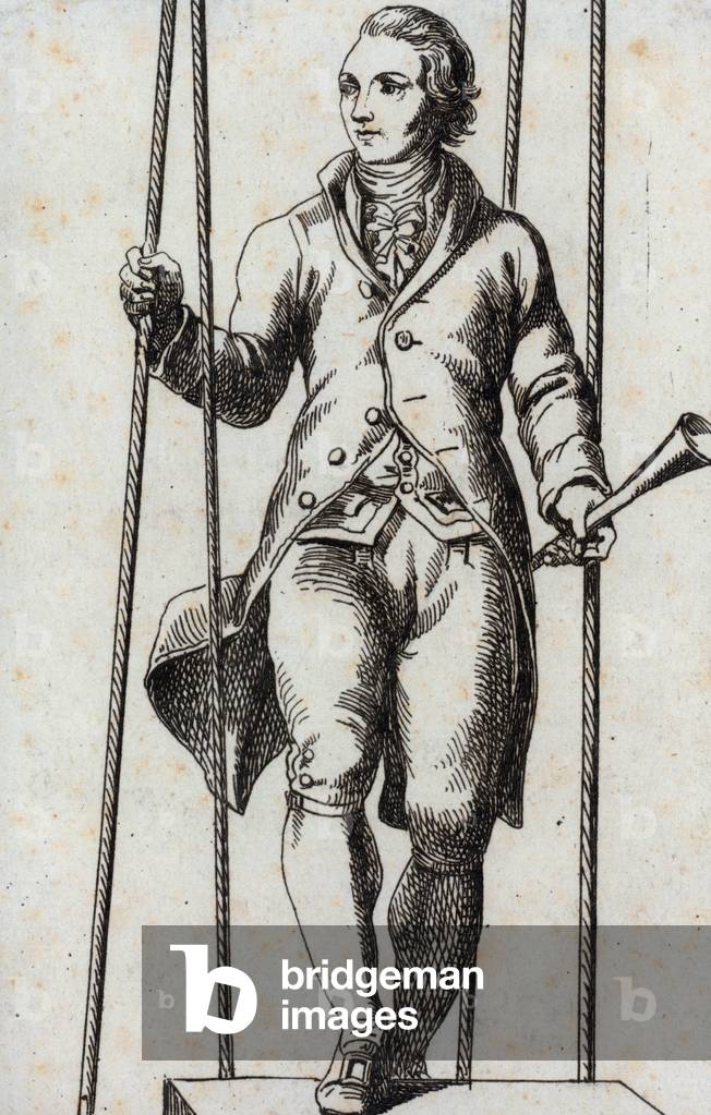 Joseph Montgolfier (1740-1810) inventeur, avec son frère, de la montgolfière, gravure