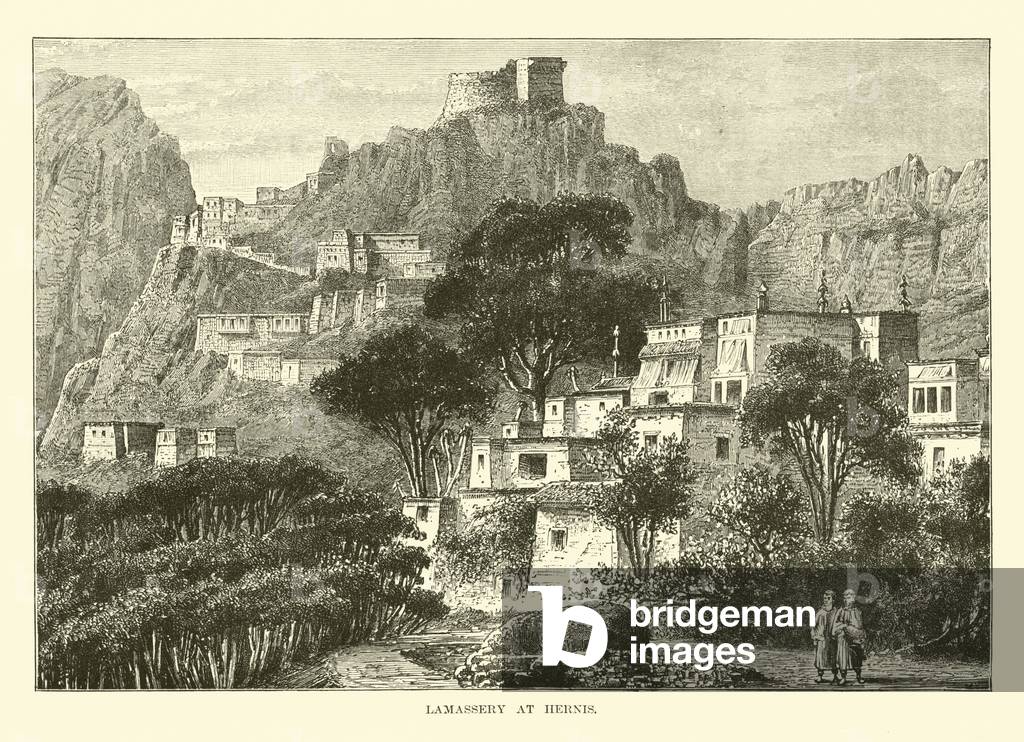 "Lamassery bei Hernis (Gravur)" von English School, b/w