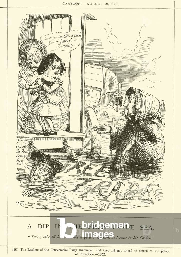 Immagine di Incisione "Un tuffo nel mare libero scambio (incisione)" 1801 di English School, b/w