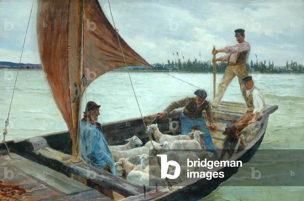A Breezy Crossing, 1893 (oil on canvas)