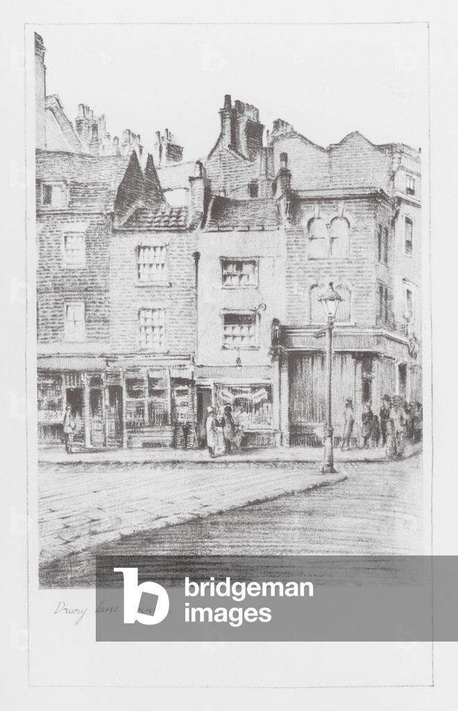 I vicoli di Londra: Angolo di Drury Lane (litografia)