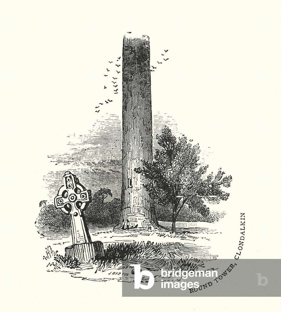 Image of Engraving depicting Round Tower by English Artist
