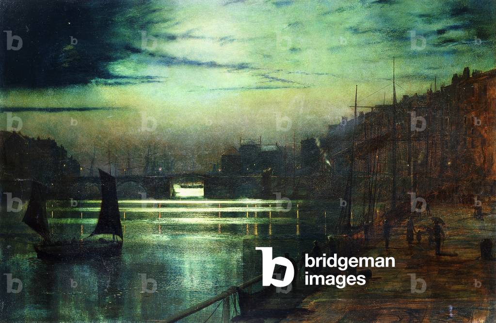 il porto luci Whitby, (olio su tela)