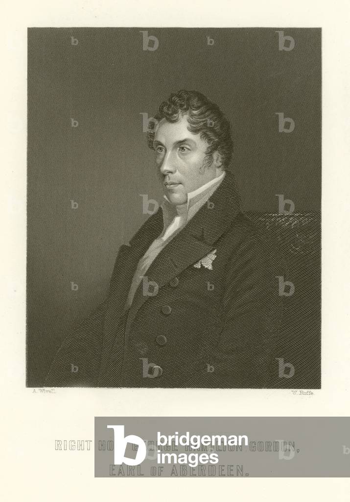 Destra Hon George Hamilton Gordon, Conte di Aberdeen (incisione)