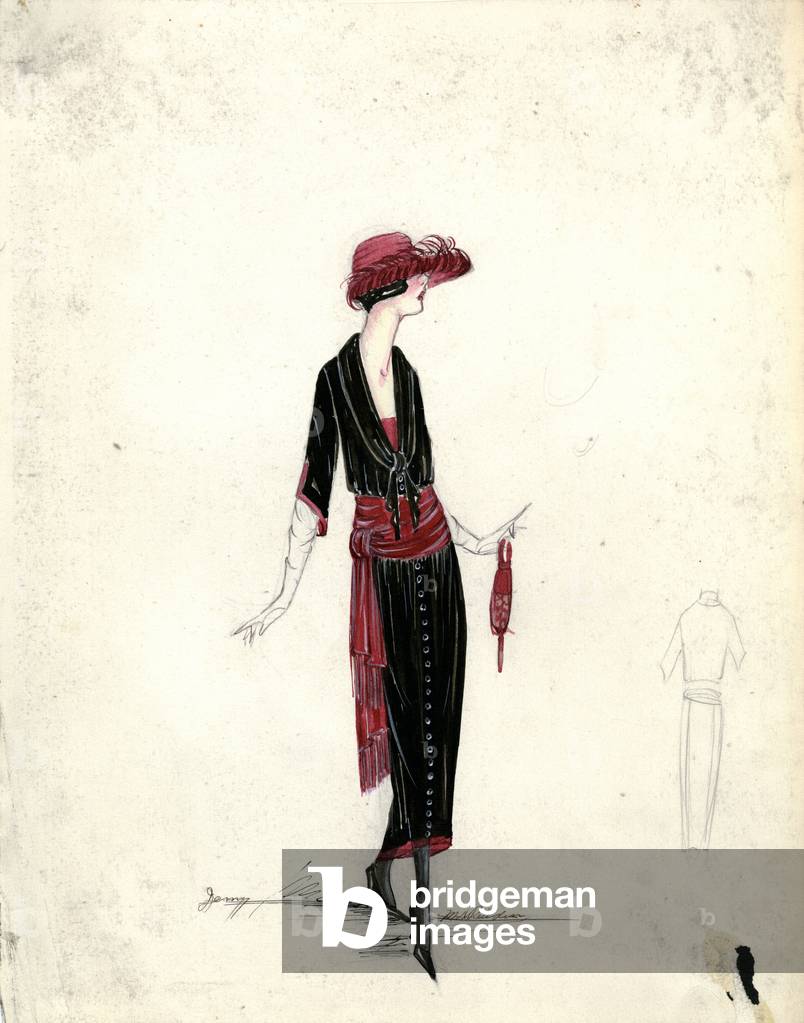 Abito da giorno, Jenny, primavera 1919 (matita e acquerello su carta)
