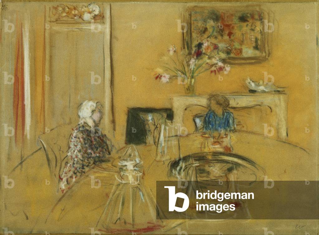 "Pranzo al castello di Clayes; Le Dejeuner au Chateau des Clayes", c.1935 di Edouard Vuillard