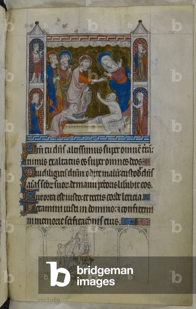 La risurrezione di Lazzaro da parte di Cristo, XIV secolo (miniatura)