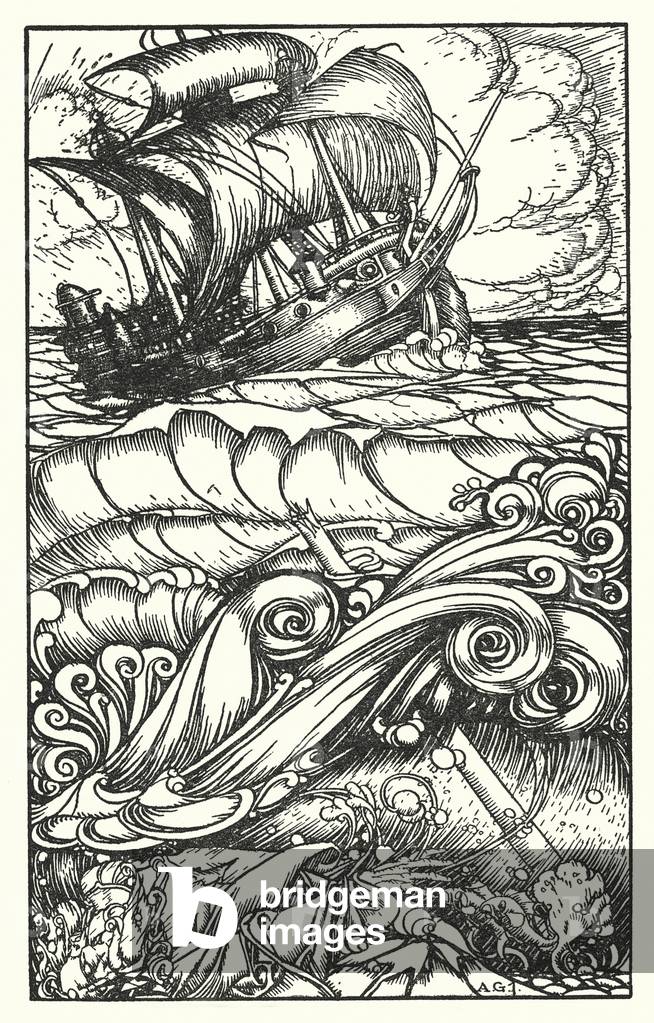 Bild von Gravur "Illustration für Tennysons In Memoriam (Gravur)" von A. Garth Jones