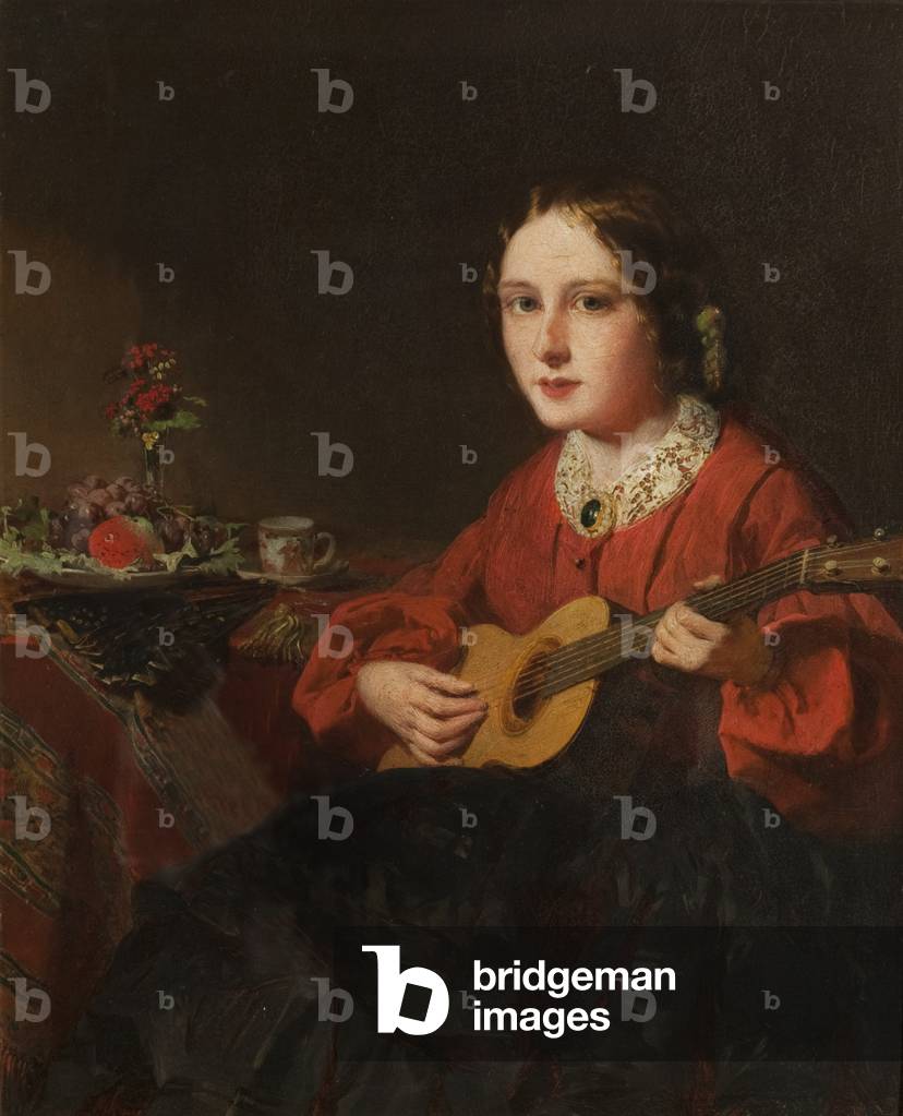 Image of Painting depicting The Rehearsal (oil on panel) by John Bostock