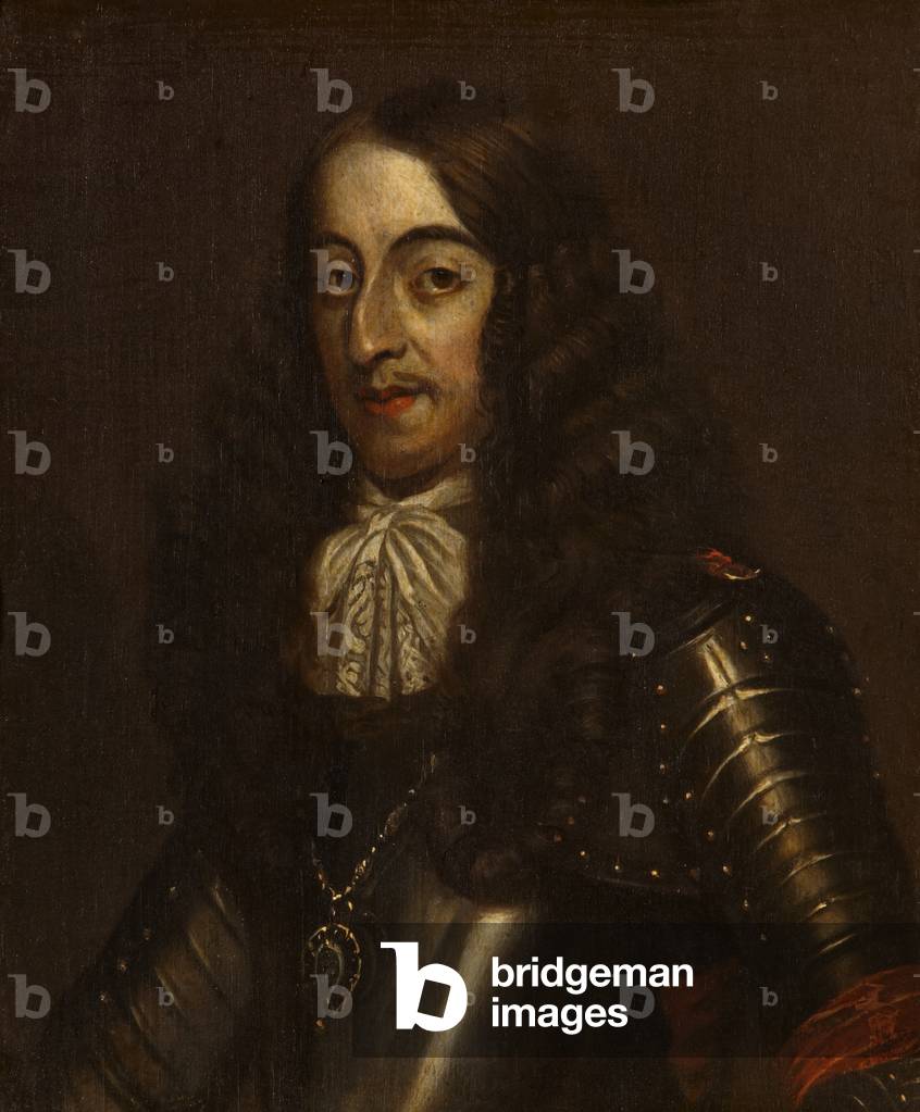 Image of Painting depicting King William III 1675 by Dutch Artist, b/w
