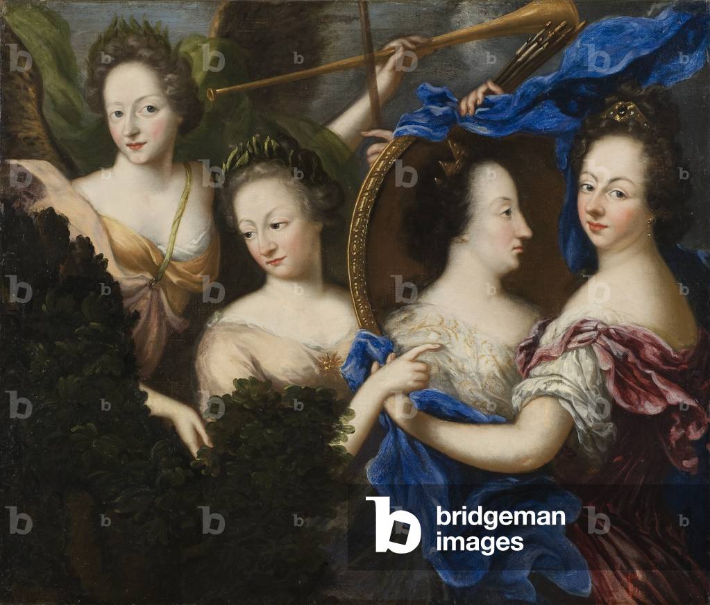 Bild von Gemälde "Allegorie mit Selbstporträt und Profilporträt von Ulrika Eleonora der Älteren" 1689 von Amal