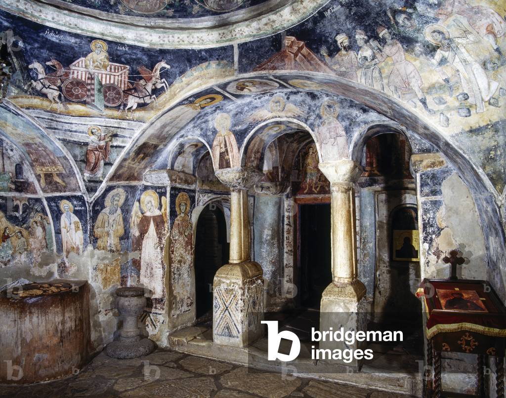 Image of Interior of Monastery of St Naum with frescoes by Trpo