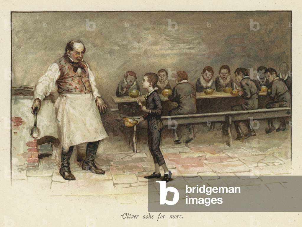 "Oliver chiede di più (chromolito)" di English School