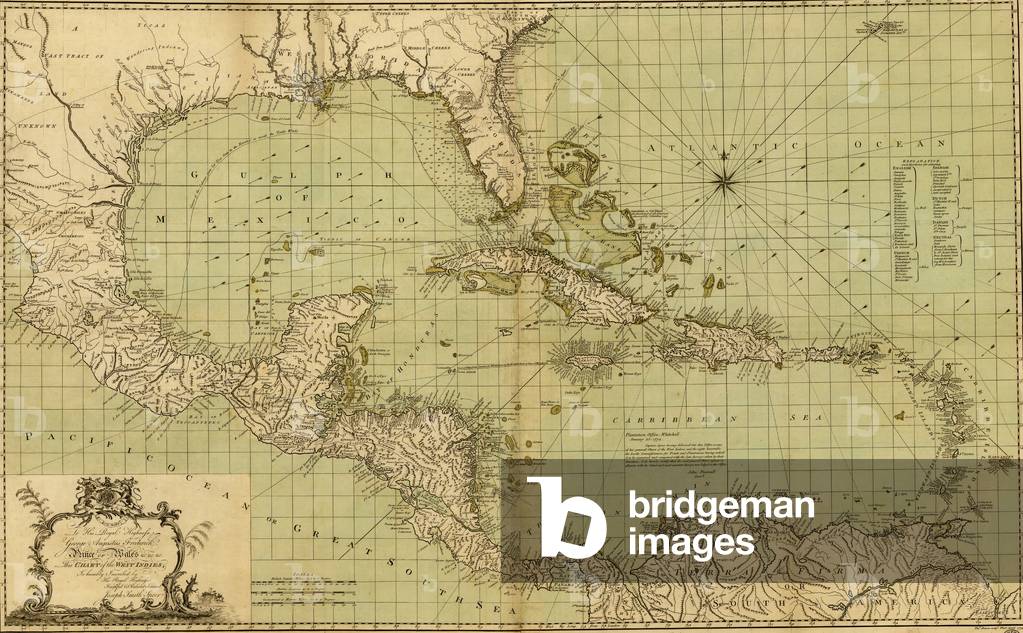 "Schaubild der Westindischen Inseln" 1796, b/w