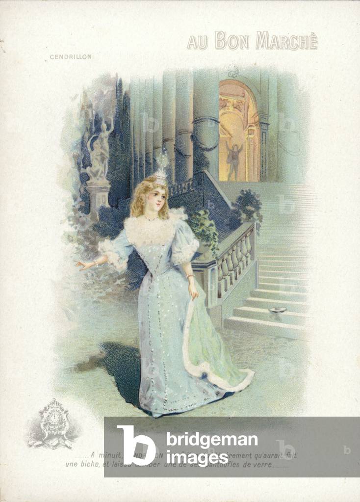 "Cinderella flieht der Ball (chromolitho)" 1801 von French School