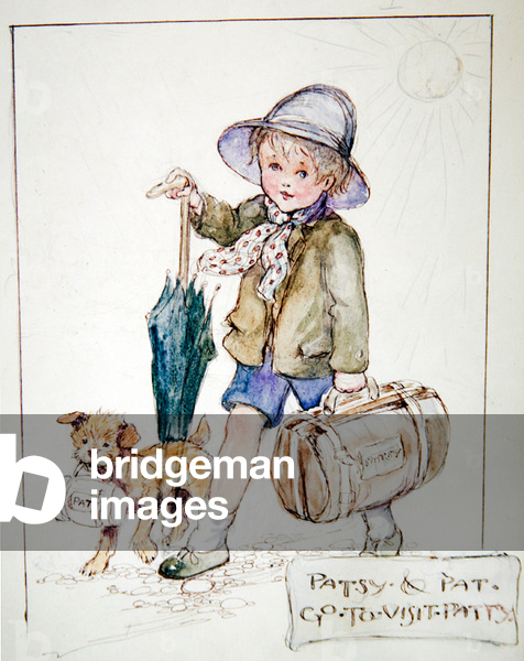 Bild von Zeichnung "Patsy und Pat besuchen Patty", c.1919 von Anne Wright