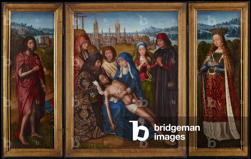 Lamentazione con San Giovanni Battista e Santa Caterina di Alessandria, c. 1493-1501 (olio su tavola)