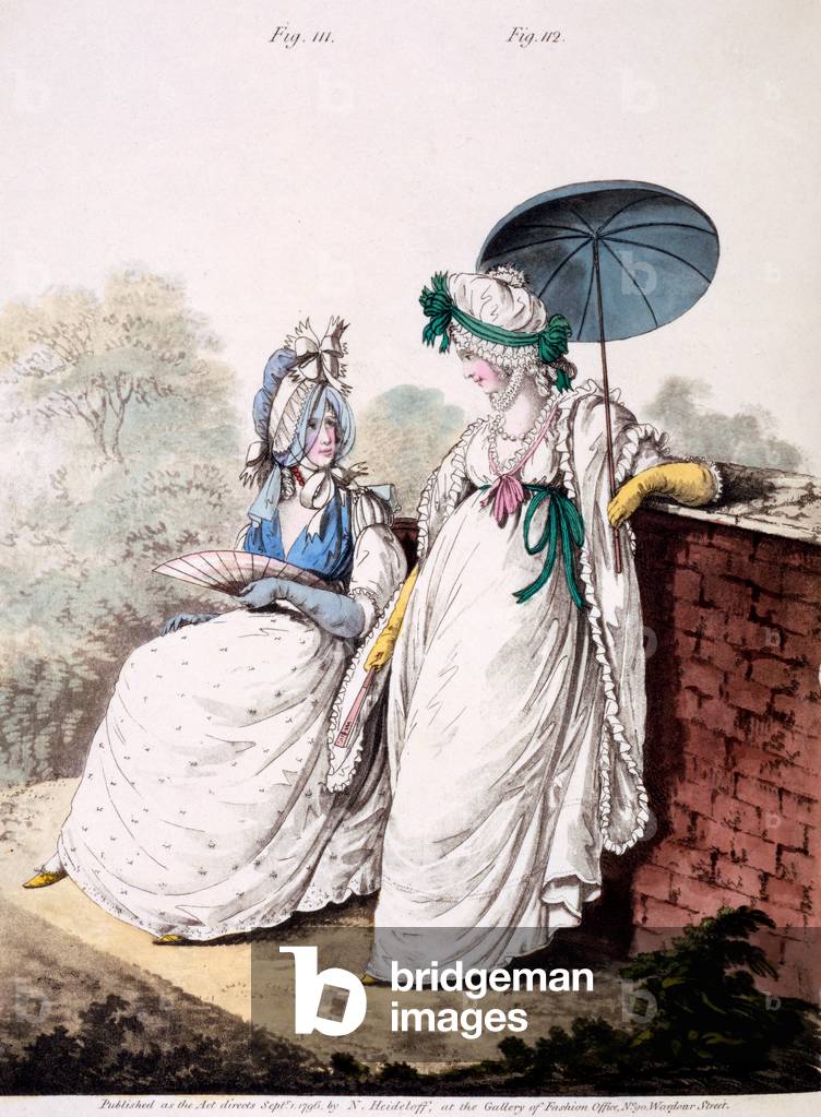 Moda piatto di signore mattina abito, 1796 (incisione colorata)